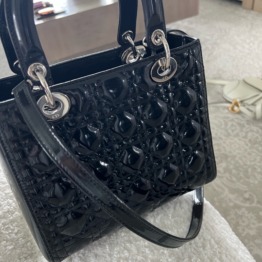 Dior Glossy Black Shoulder Bag